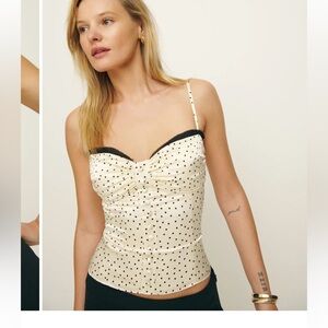Reformation Ursula Silk Top Ivory - Size 0